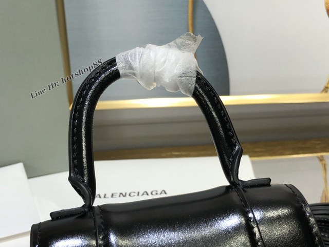 Balenciaga專櫃爆款升級版黑色平紋漏包 巴黎世家mini Hourglass沙漏包 fyj1109